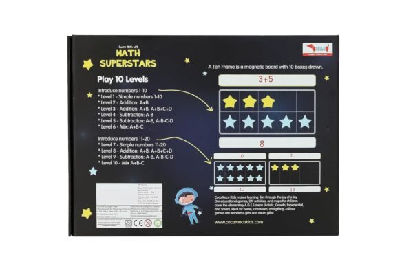 CocoMoco Kids Math Superstars My First Math Game For Kids, Maths Toys For 3-8 Year Olds, Counting Toys For Toddlers, Black - Image 6