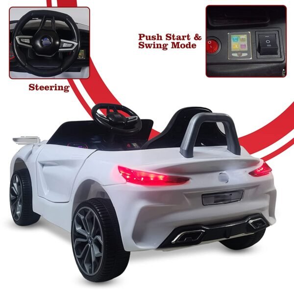 Z Car Battery Operated Ride on car for Kids with Remote & Manual Drive (1-6 Yrs) White - Image 5