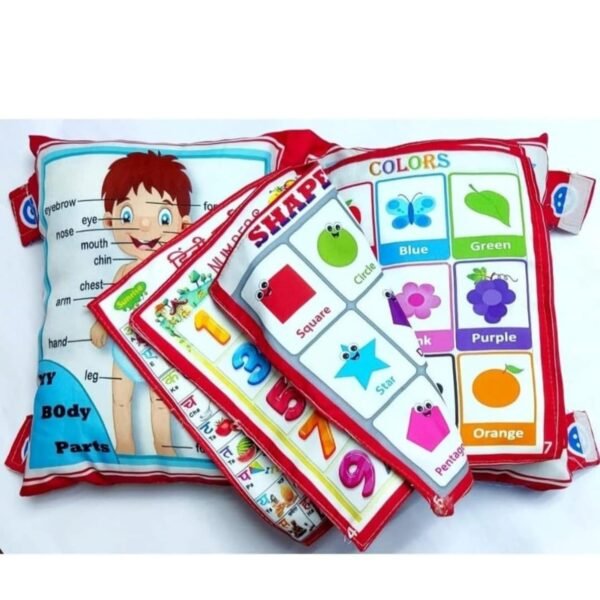 Learning Cushion Pillow Book for Kids & Hand-Painted Wooden Nesting Dolls (Russian Doll) Combo – Educational Gift Set for Toddlers 1-3 Years | Bilingual, Safe & Eco-Friendly Toys. - Image 3