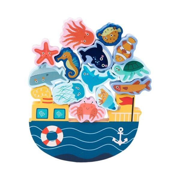 bnf® Wooden Stacking Toys Game for New Year Valentines Day Gifts for Kids Holiday sea Animals