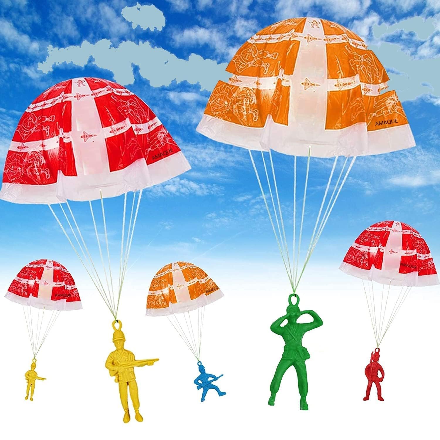 Gameshub Flying Parachute Toys Hand Throwing Watching Landing Toys For Kids Hand Throw Parachute Army Man Paratrooper Ramdon Color, Assorted