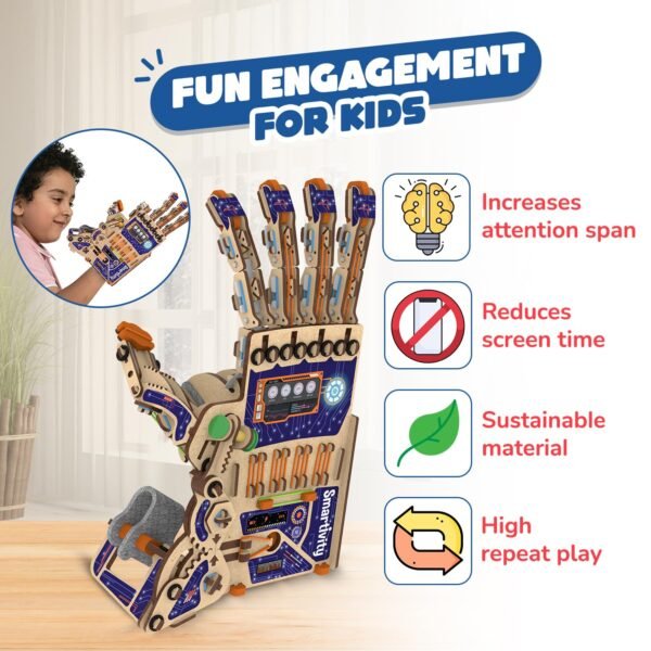 Smartivity Robotic Mechanical Hand Toy for Kids 8-10-12-14 Years Old | 2024 Parents Choice Winner I Birthday Gifts for Boys & Girls | DIY STEM Educational Science Toys for Kids 8,9,10,11,12,13,14 - Image 3