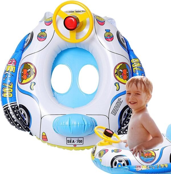 Swim Ring for Kids Inflatable Swimming Pool Tube for 1-5 Years Baby Girl Boys Swimming Pool Accessories Water Floating Tube seat raft(multicolour/1pcs) (Design 2)