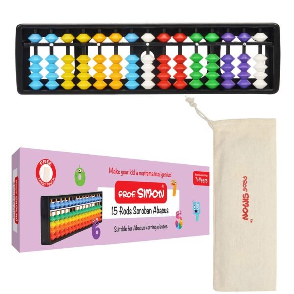 13 Rods/Digits Soroban Plastic Abacus With Multi-Colored Beads, Kids - Image 6