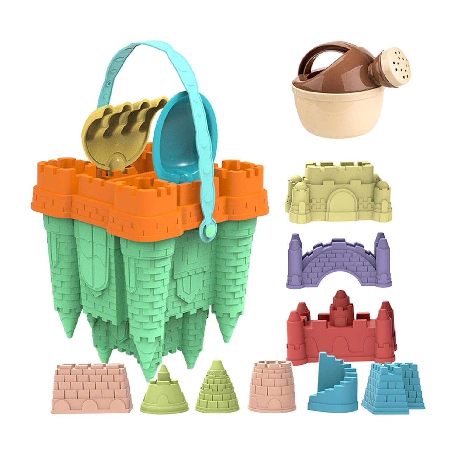 BNF® 14x Sand Castle Toy for Kids Playground Outdoor Sand Toys for Ages 4-7 Years Green|Toys & Hobbies | Outdoor Toys & Structures | Sand & Water Toys |14 Beach Sand Toys Set