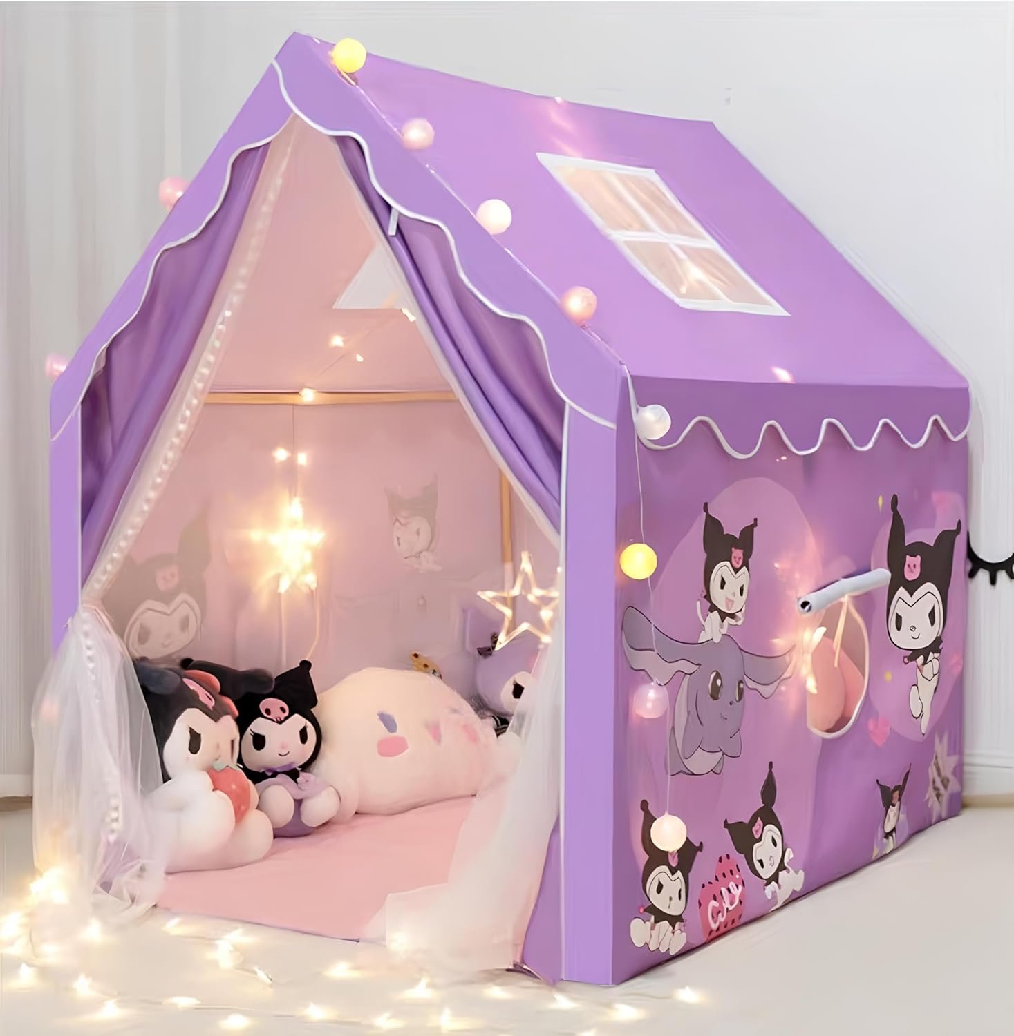 Colorfull and Extremely Light Weight Indoor and Outdoor Kids Play Tent House for 3-8 Years Old Kids Girls and Boys (Prple CAT 0123) - Image 4