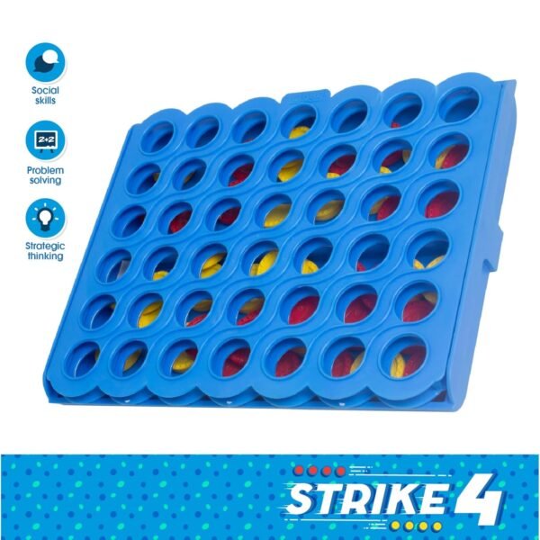 Funskool Strike 4, Classic Disc Dropping Game, Strategy Game, Board Game for kids, Adults, Families, Educational, 2 Players, Family Fun, Activity Toy for Childrens, Gift Set for Kid, Ages 6+ Years - Image 4