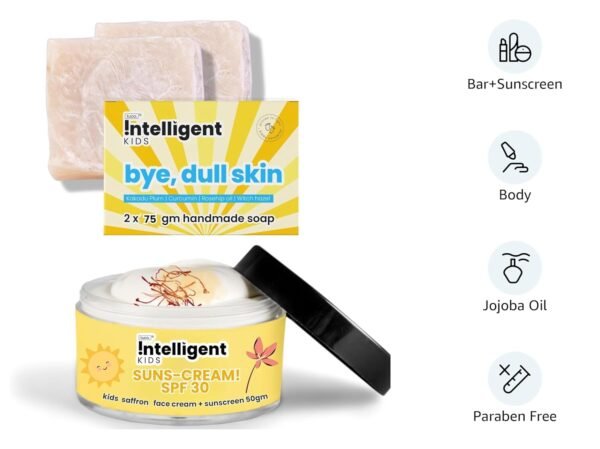 Tuco® Kids Dull Skin Soap (60 gm x 2) & Sunscreen (50 gm) | Face Glow Kit | Safe For Kids | Ages 2-5, 5-10, 10-15 | Paraben & Sulfate Free | 170 gm- Pack of 3 - Image 2