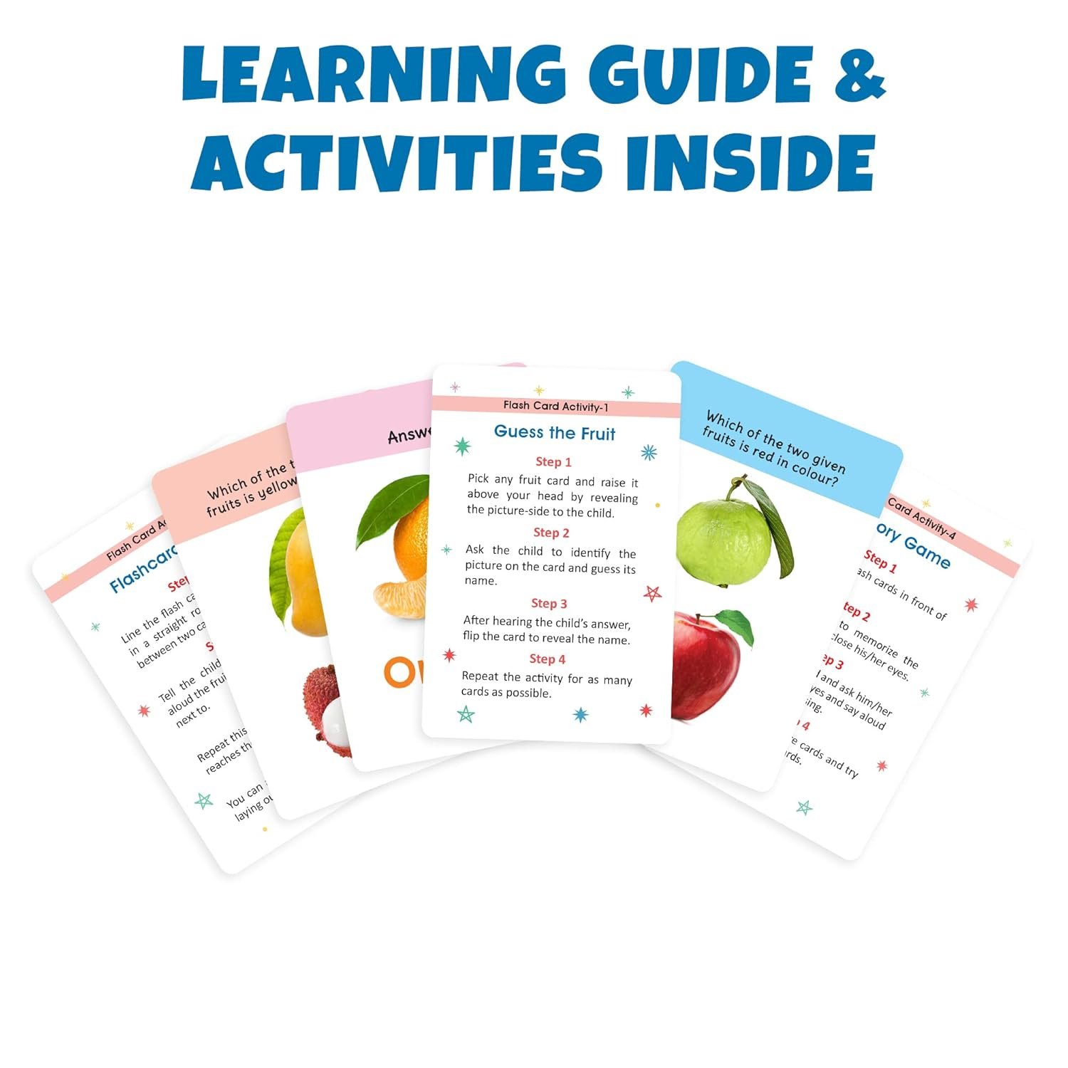 My First Flash Cards for Kids (Combo of 3): Fruits, Vegetables and Animals | 108 Cards for Preschoolers & Toddlers 2-6 Years | Learning Guide & Activities Included - Image 5