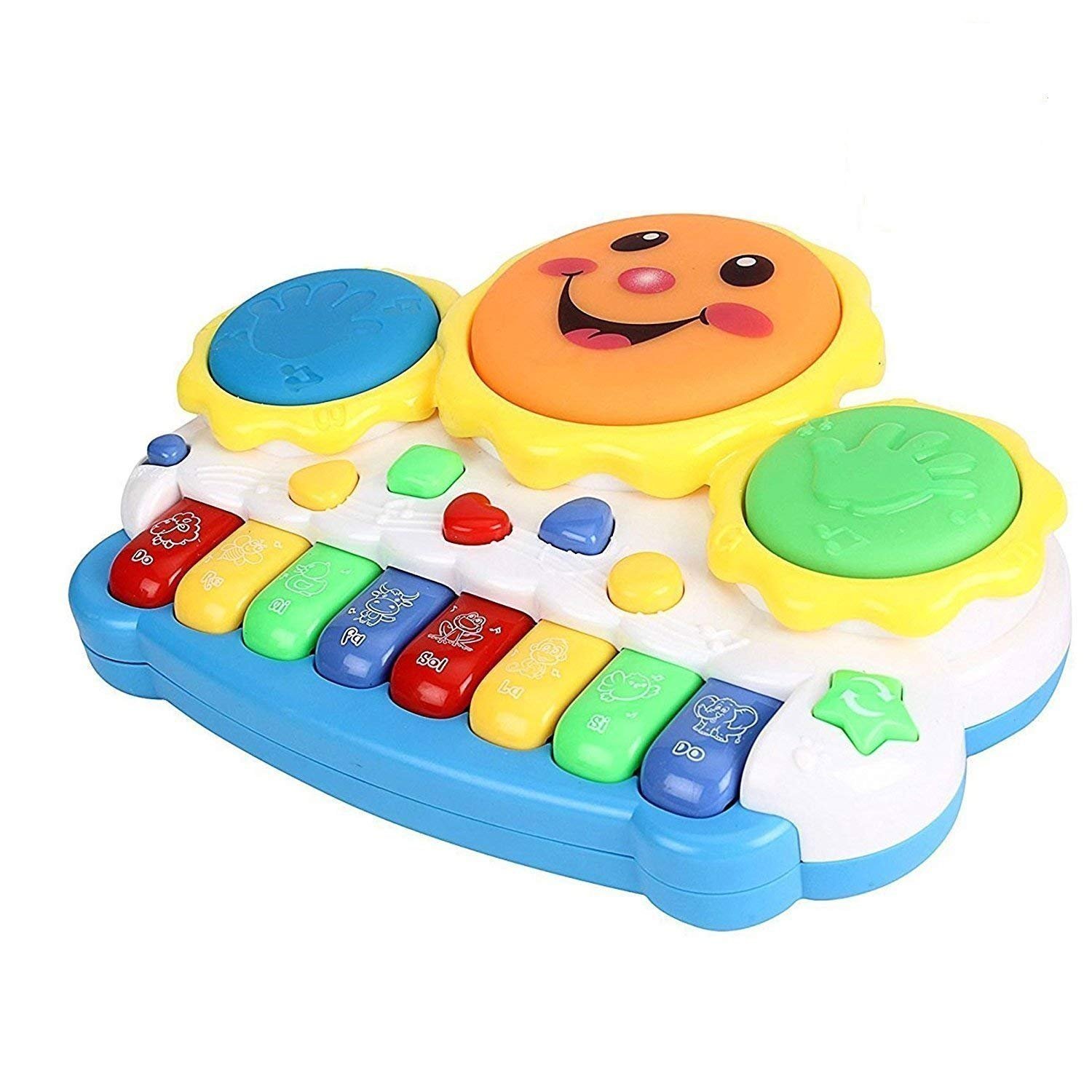 Prime Deals Drum Keyboard Musical Plastic Toys with Flashing Lights - Animal Sounds and Songs, Multi Color - Image 5