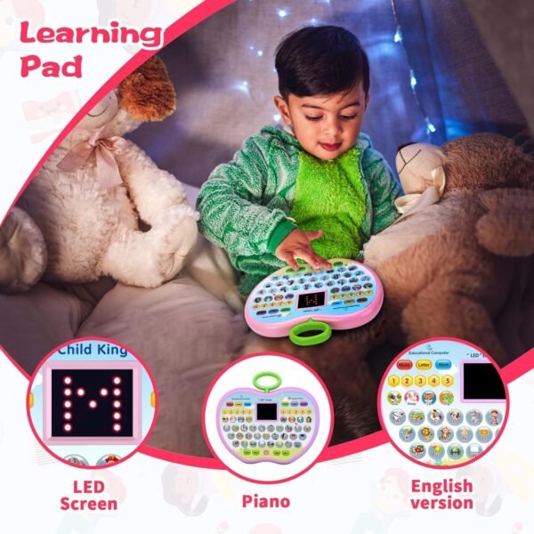 SUPER TOY Alphabet Number Learning Electronic Tablet LED Display Musical Laptop Toy for Toddlers Age 2-5 Years Boys Girls Birthday Gift - Image 6