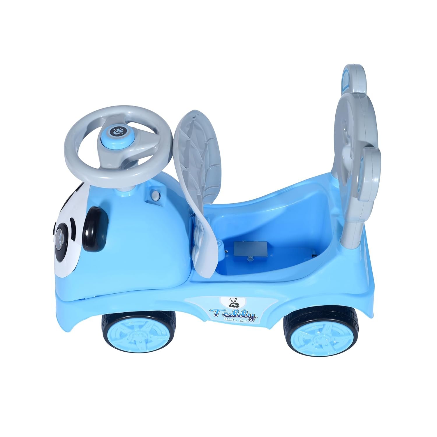 JoyRide Teddy Plus Ride On Push Musical Baby Car with Protective Arm Rest and Parent Handle, Storage, Age 1-3 Years (Blue) - Image 4