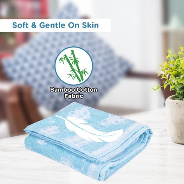 Mee Mee Bamboo Cotton Premium Baby Washcloth, Washable & Reusable, Extra Soft Face Towels for Newborns, Kids, Toddlers, Infants - Car Print, Light Blue 90X90 CM - Image 3
