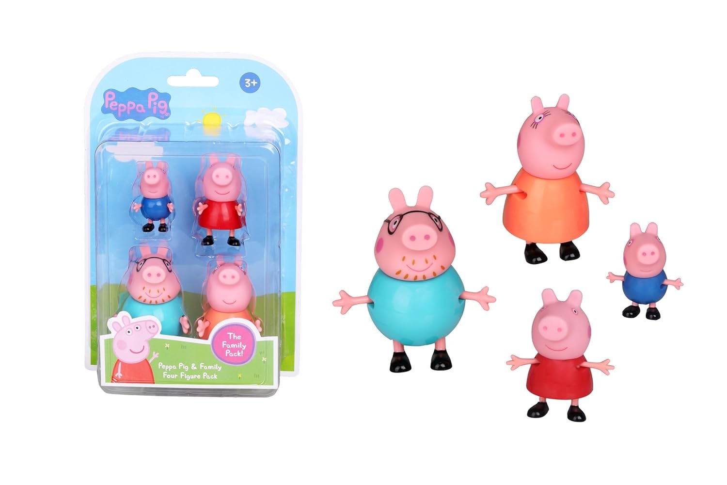PEPPA PIG Toys Peppa\'s Family Animal Figure Set, 4 Family Figures, Preschool Toys for Girls & Boys 3 Years and Up, Birthday Gift Toys for Kids