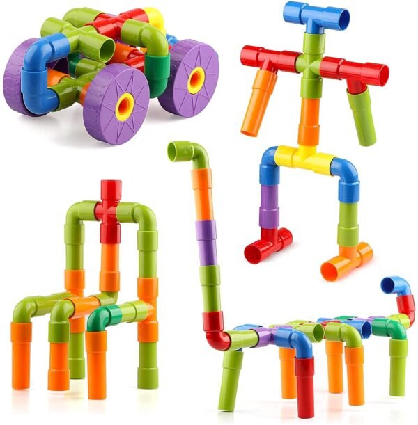 85 Piece Plastic Building Blocks Toy with Wheels for Kids,Block Game for 3-8 Years Old Kids Boys & Girls,Random Color (Block Toys for Kids) - Image 6