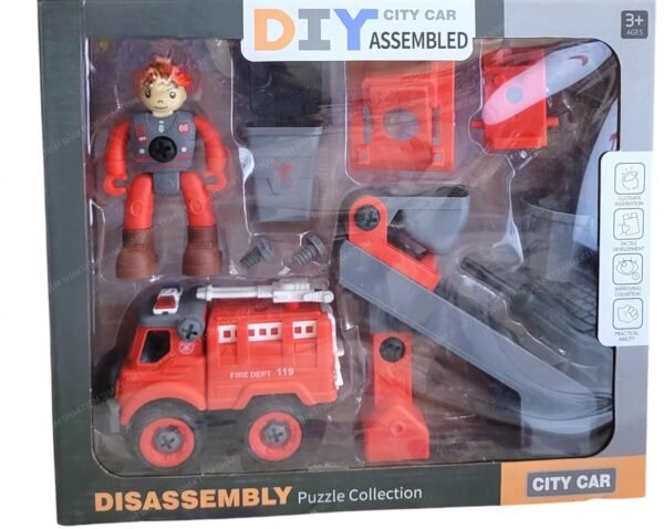 Fire Rescue Toy Set, DIY Assembly Kit with 6 Pieces, Educational STEM Toys for Kids 3-7 Years, Multicolour - Image 5