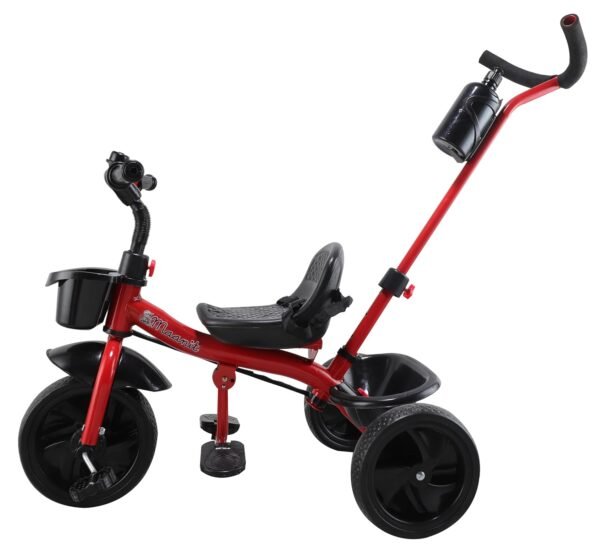 Tricycle with Parent Handle or Music or Front Back Basket with Canopy for Baby Boy/Girl Kids Trikes or Toddler 1-4 Years (Red) - Image 2