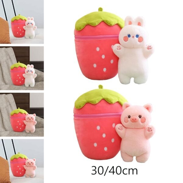 bnf® Cute Flip Strawberry to Animal Plush Toys Home Decorative for Boys Girls Kids 30cm Rabbit - Image 5