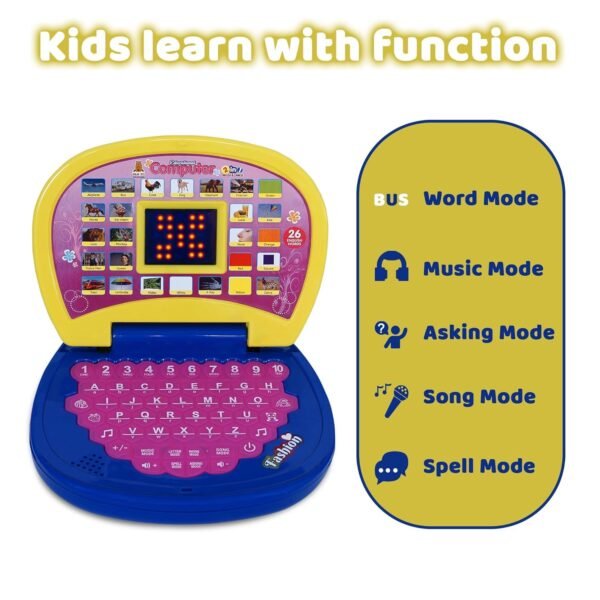Mogli Toys Kids Computer Toy Kids for 3-6 Years, Learning Educational Toy with Sound and Music, Kids Learning Toy - Multicolour - Image 6