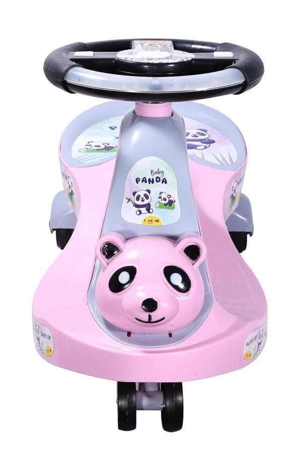 Toyzone Baby Panda Magic Car | Ride-on Baby Car| Swing Car | Comfortable Seats & Durable | Elegant Design | Twister Ride on | Magic Toy Car | KSteering Music & Lights | for Kids Age 2+ (Pink) - Image 2