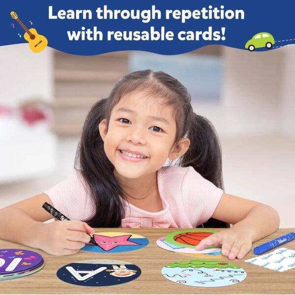 Skillmatics Write & Learn Cards for Toddlers - Letters, Numbers, Patterns & Shapes, Preschool Learning, Includes Markers & Reusable Cards, Gifts for Kids Ages 3, 4, 5, 6 - Image 4
