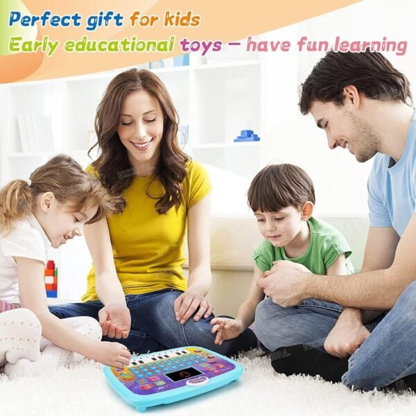 VikriDA Educational Learning Kids Laptop Tablet Computer Plus Piano with led Screen Music Fun Toy Activities for Kids Toddlers to Learn Alphabet ABC/Numbers/Words (Age 1-6 Year Old) - Image 4