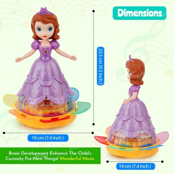 Zest 4 Toyz Musical Toys for Kids Dancing Doll 360 Degree Rotating Light & Sound Toy Bump and Go Action for 1 Year Old Baby Boys & Girls - Random Design (Pack of 1) - Image 2