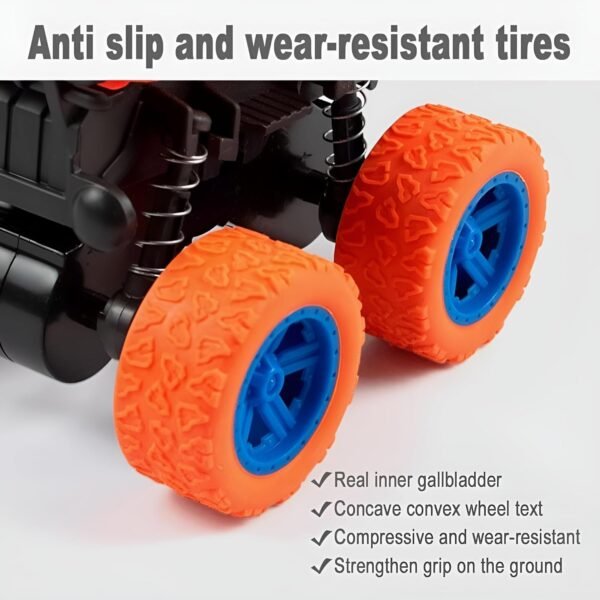 SkyWhiz 4x4 Mini Monster Friction Power Truck, Toys for Boys 3-7 Years Old, Durable High-Density Alloy and Non-Toxic Plastic (Pack of 2) - Image 5