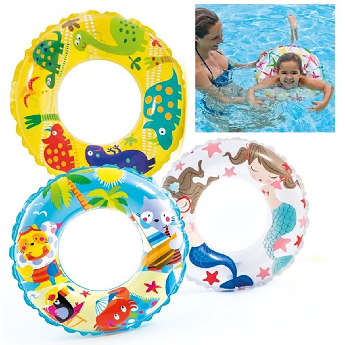Fancydresswale Swimming Set for Kids with Swimming Goggles, Cap and Swim Ring, Random Colors and Design; Suitable of 3-6 Years (Ring only) - Image 4