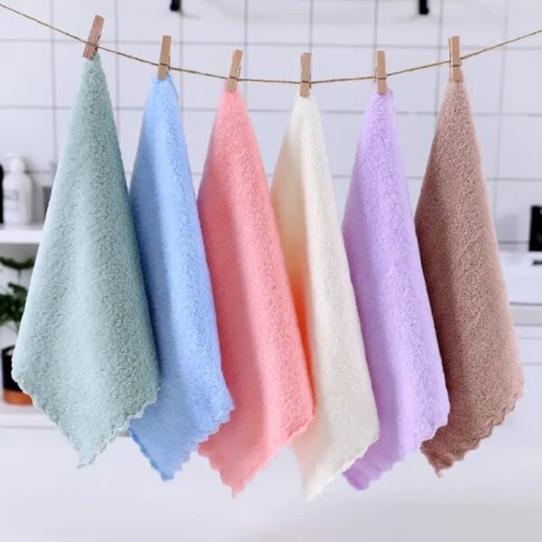 Microfiber Small Size Face Towel/Handkerchief 400 GSM Extra Soft & Super Absorbent Face Towels for Women\'s, Kid\'s & Newborn Babies Set of 6 (25x25 CM) - Multicolor