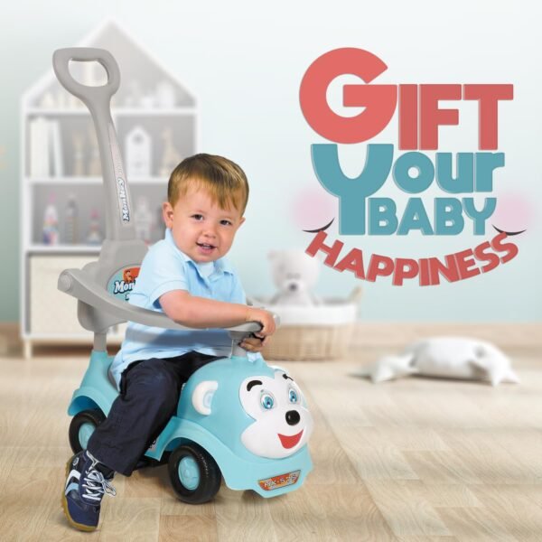 Dash Monkey 3 in 1 Ride on for Kids, Baby 2 Years+, Musical Push Car with Parental Handle and Protective Arm Rest (Capacity 20kg | Blue) - Image 3