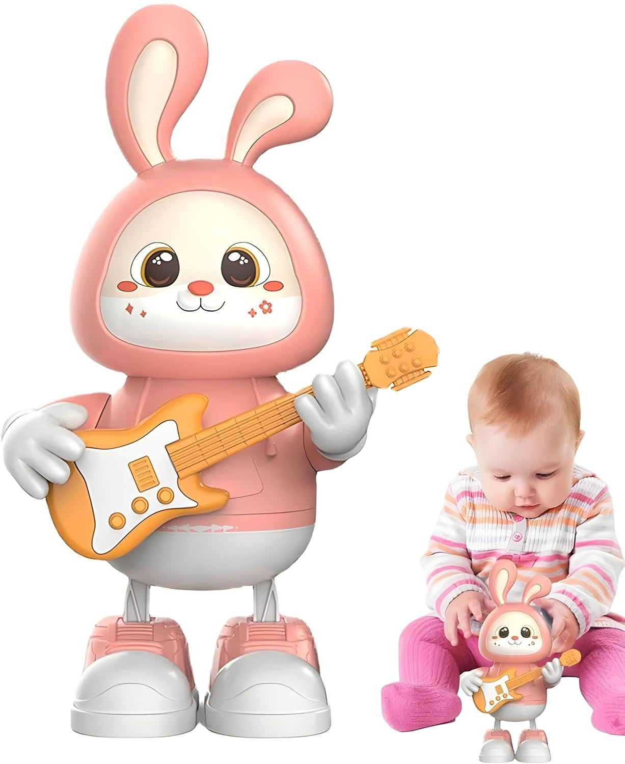 Dancing Music Guitar Rabbit Toy, Babies Toys 1-3 Year Old Toddler Toys, Toddler Education Toys, Musical Intelligence Development Toys for Kids Boys Girls