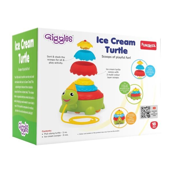 Giggles Funskool Pull Along Turtle, Activity & Learning Toy for Babies, Toddlers, For Baby Boys & Girls, Encourage Walking, Improve Balance, Multicolour, Gift Set for Kids, Ages 18+ Months - Image 5
