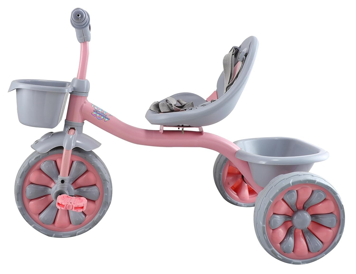 JoyRide Pink Cruiser Premium Cycle for Kids Cycle 2-5 Years -Boy&Girl- Baby Cycle | Bike for Kids with Eva Wheel,Safety Belt &Basket for Toys -Tricycle 30Kg Capacity (Basic Trike, Pink) - Image 3
