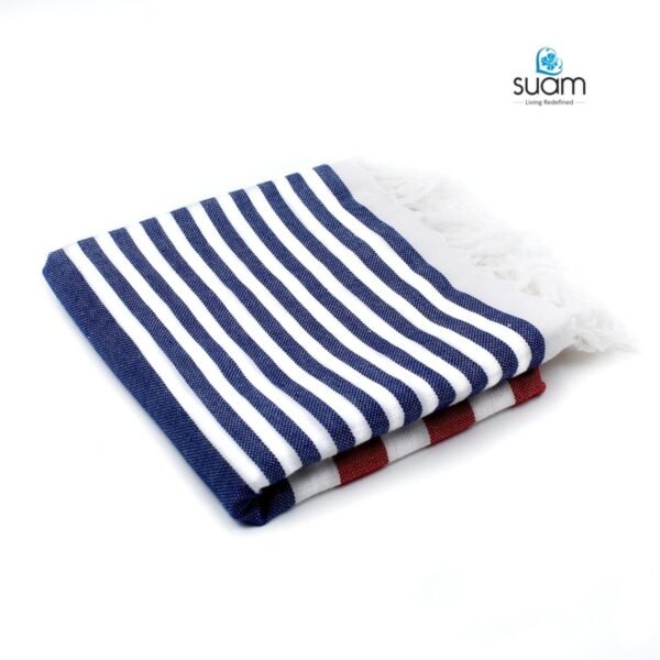 Suam Suntails Lightweight 100% Cotton Bath Towel | Beach, Pool, Travel, Spa & Yoga, Daily Use | Quick Absorption (Yellow - Lite Blue & Blue - Red, Suntails Towel, Cotton, Standard, 2, AF-BT) - Image 2