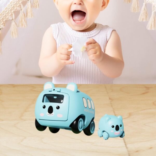 Toy Baby Press Car Interactive Cartoon Inertia Bus for Children Kids 1+ Year Old Green - Image 2