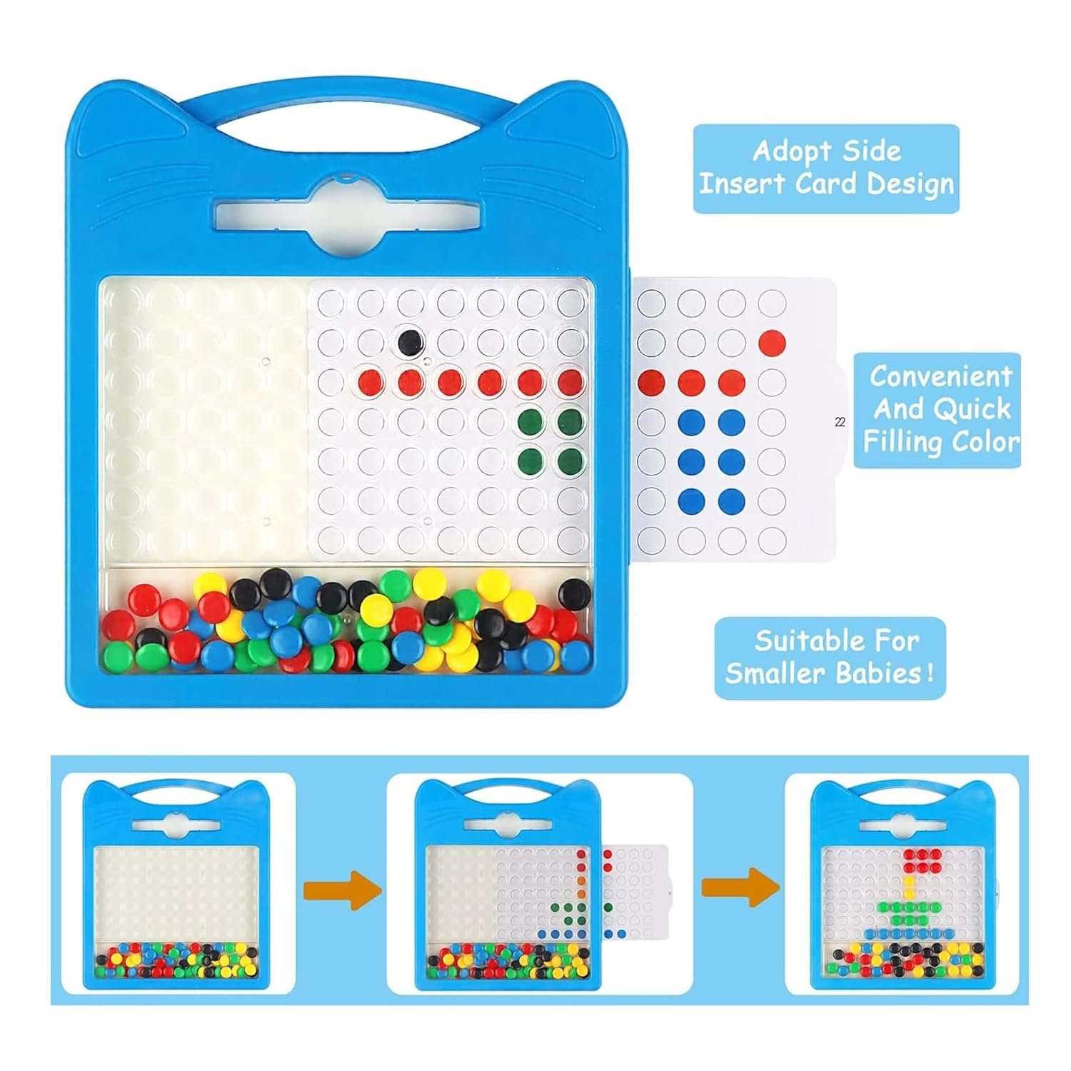 Blue Magnetic Drawing Board for Kids Magnetic Dot Art Game for Toddlers Best Indoor Game for Kids Best Toy for Kids - Image 6