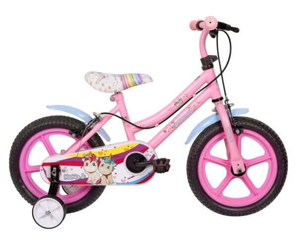 Norman Jr, Bike for Boys and Girls, Kids\' Bicycle 14Inch with Training Wheels for Ages 3-7 Years Old, Toddler Bike with 95% Assembled (Ocean Pink) - Image 2