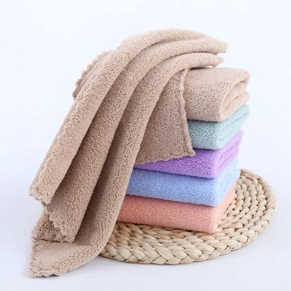 Microfiber Small Size Face Towel/Handkerchief 400 GSM Extra Soft & Super Absorbent Face Towels for Women\'s, Kid\'s & Newborn Babies Set of 6 (25x25 CM) - Multicolor - Image 4