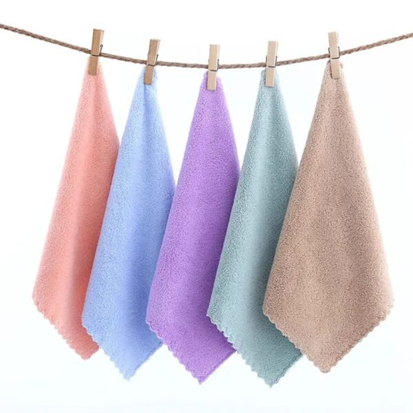 Microfiber Small Size Face Towel/Handkerchief 400 GSM Extra Soft & Super Absorbent Face Towels for Women\'s, Kid\'s & Newborn Babies Set of 6 (25x25 CM) - Multicolor - Image 2