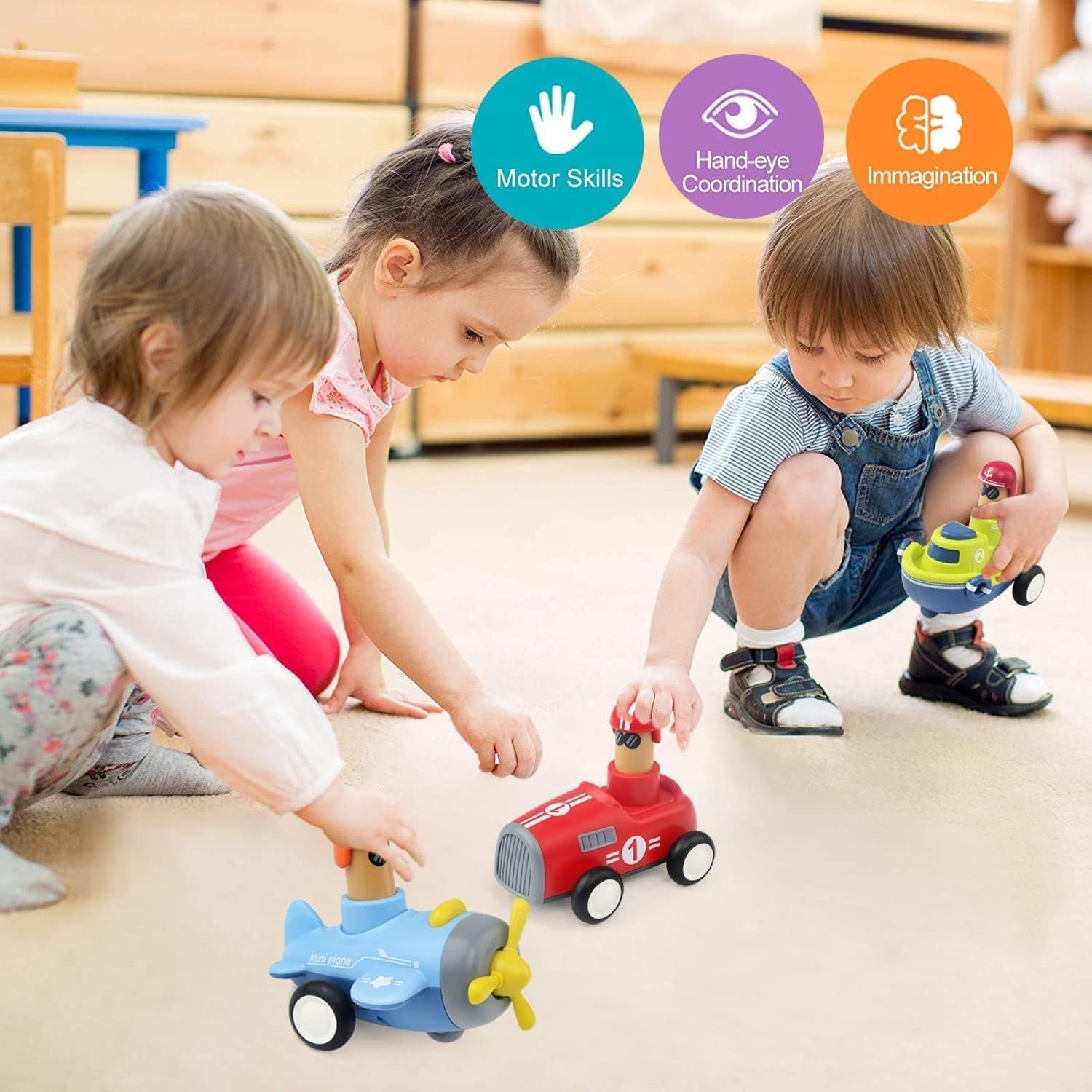 Friction Powered Vehicles Cars Toy Push and Go Back for Toddlers Baby Boys Girls 1-6 Years Old Gift Train, Pack of 1 (T-01) - Image 6