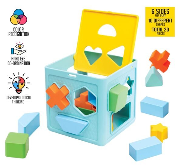 Amazon Brand - Jam & honey Stacking Toys for Kids Age 12+ Months I Sorting & Stacker Game for Kids I 6 Rings & 20 Shapes I Multicolour Toy - Image 5