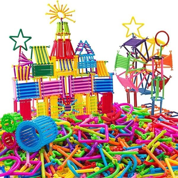 MKY® Smart Stick Building Blocks Toys - Smart Stick with Different Shapes Block Game for 3-8 Years Old Kids Boys & Girls,Multi Color,200 Piece,Multicolor (Kids Building Block Toy)