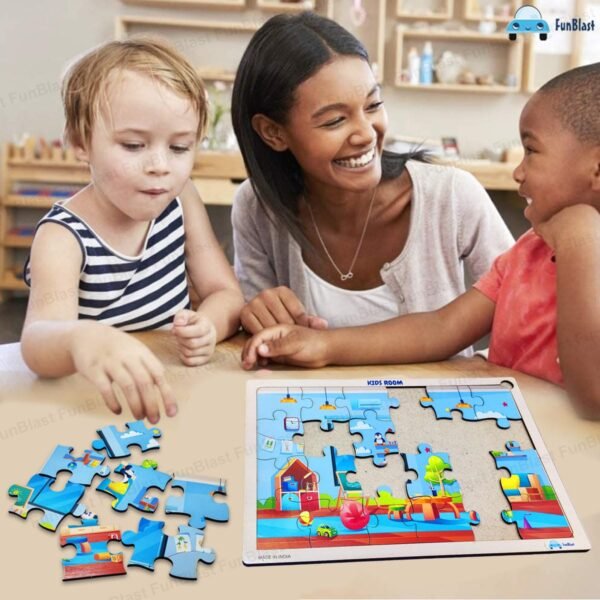 FunBlast Puzzles for Kids - 24 Pcs Kids Room Jigsaw Puzzle for Kids of Age 3-5 Years, Wooden Board Jigsaw Puzzles, Floor Puzzle for Children, Learning and Educational Jigsaw Puzzle Toys - Image 2