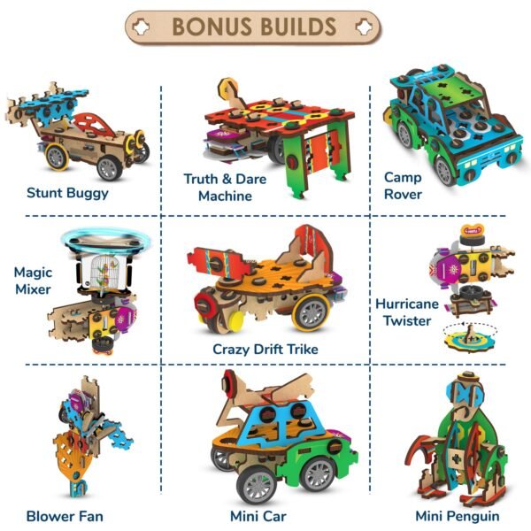 Smartivity 20in1 Spin-n-Go Kit for Kids Ages 6-7-8-9-10-11-12 I Build a Moving Robot, CAR, Airplane & More I Birthday Gifts for Boys & Girls | DIY Science Toy for Kids 6-12 Years Old,multicolor - Image 3