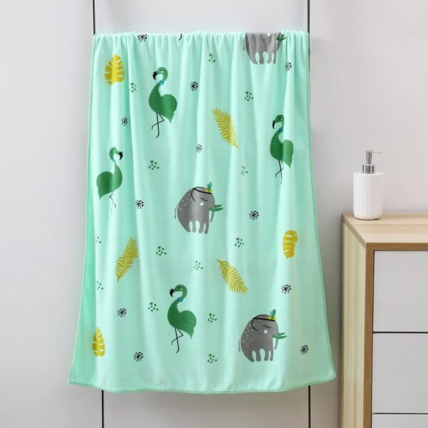 Mee Mee Micro Fiber Baby Bath Towel for New Born | Wash Cloth, Quick Absorbent, Extra Soft Cotton Towels for Kids/Toddlers/Infants/Babies, Pack of 1, Green 70X110 CM
