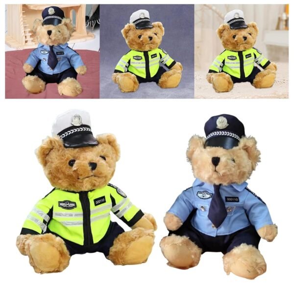 bnf® Stuffed Animal Plush Toy Pillow Police Bear Toy Doll for Children Girls Boys Green - Image 5