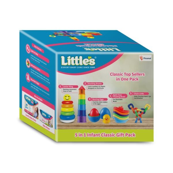 Little\'s 5 in 1 Infant Classic Gift Pack I Activity & Learning Toys for Babies I Multicolour I Infant & Preschool Toys I Develops Fine Motor Skills & Reasoning Skills | 5 Months and Above, ?1 Pieces - Image 2