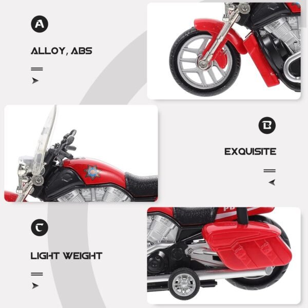 PLUSPOINT Fire Rescue Bike Friction Powered Special Fire Motorcycle Emergency Vehicle Model Toy with Light Music inertial Simulation Toy 3-6 Years Old (Fire Bike-red) - Image 5