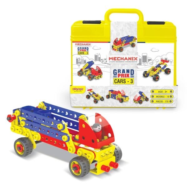 Plastic Mechanix Cars-3, STEAM Educational Toy, Building and Construction Set for Boys And Girls Age 7 yrs+